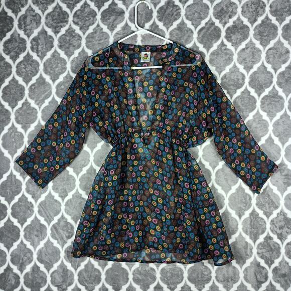 Rima Beachwear Sheer Circle Print Cover-Up S/M - Picture 1 of 9